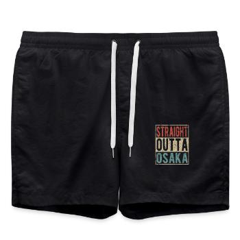 Straight Outta Osaka - Swim Trunks - black - Front - AI Model Male 185 light (185cm)