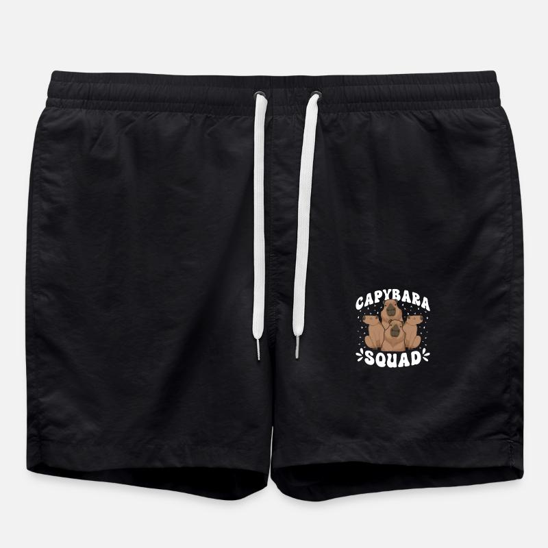 Capybara Squad - Swim Trunks - black