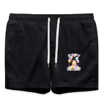 Capy Anniversaire Mignon Capybara Anniversaire - Short de bain - noir - Devant - AI Model Male 185 light (185cm)
