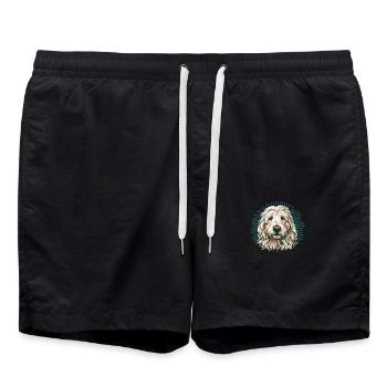 Maremma Abruzzo German Shepherd Maremmano Abruzzese - Swim Trunks - black - Front - AI Model Male 185 light (185cm)