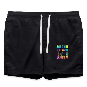 Field Warden Lustiger Spruch - Badeshorts - Schwarz - Vorne - AI Model Male 185 light (185cm)