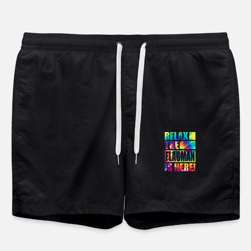 Flagman drôle de dicton - Short de bain - noir