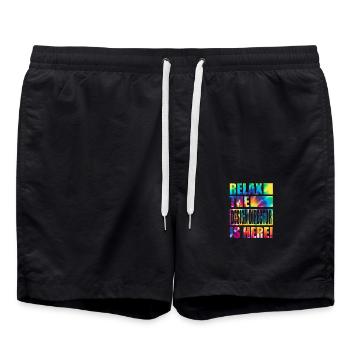 Design Director Lustiger Spruch - Badeshorts - Schwarz - Vorne - AI Model Male 185 light (185cm)