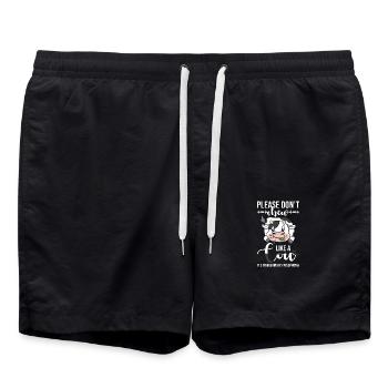 Misophonie Bitte kau nicht wie eine Kuh - Badeshorts - Schwarz - Vorne - AI Model Male 185 light (185cm)