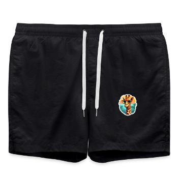Girafe avec lunettes de soleil - Short de bain - noir - Devant - AI Model Male 185 light (185cm)