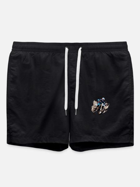 Motocross Motorcycle - Swim Trunks - black