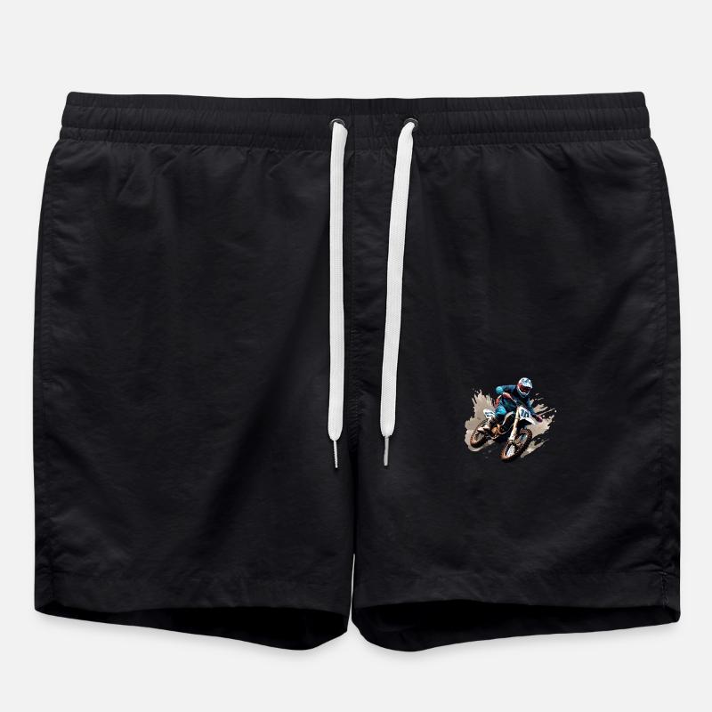 Moto de motocross - Short de bain - noir