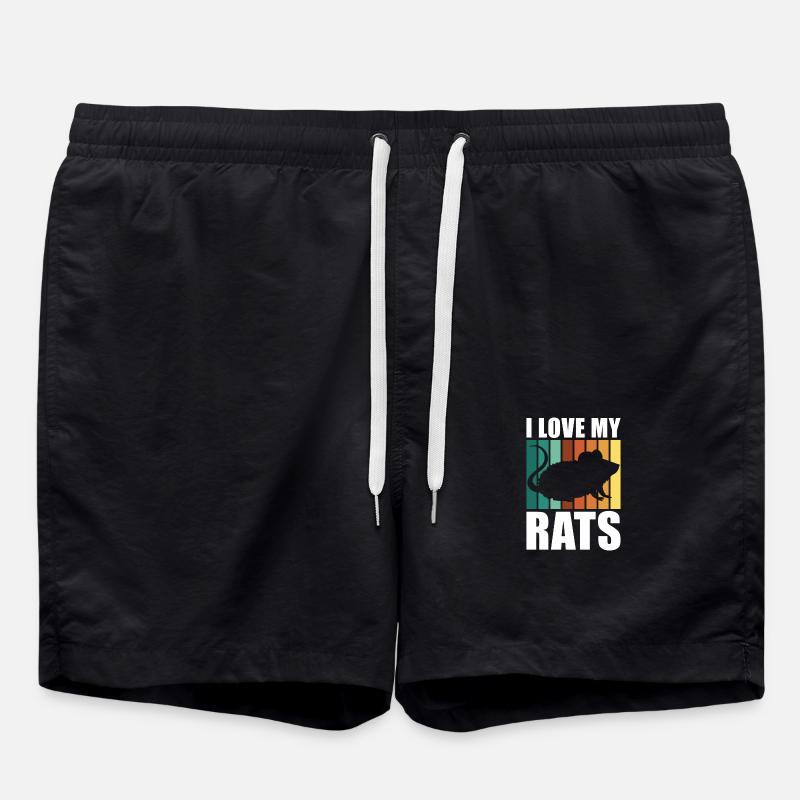 Rat Lover Gift - Swim Trunks - black