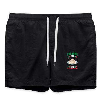 Pâtes Carbonara - Short de bain - noir - Devant - AI Model Male 185 light (185cm)