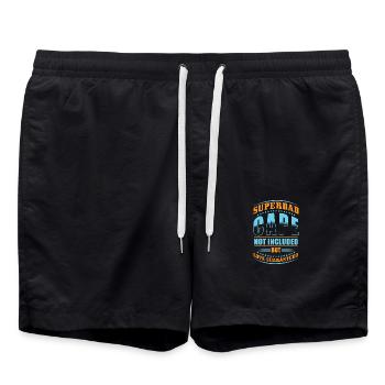 Superdad Super Dad Gift - Swim Trunks - black - Front - AI Model Male 185 light (185cm)