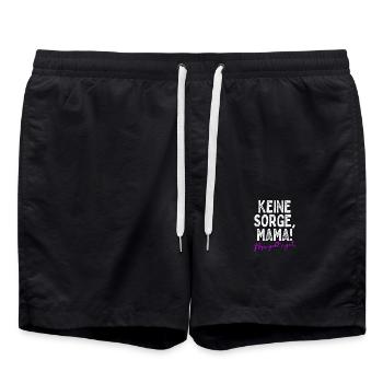 Keine Sorge Mama Mir Gehts Gut Festival Party Mum - Badeshorts - Schwarz - Vorne - AI Model Male 185 light (185cm)
