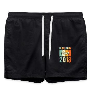 Legendary since 2018 Retro Vintage Birthday - Swim Trunks - black - Front - AI Model Male 185 light (185cm)