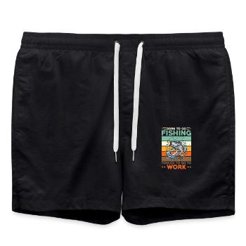 Né pour errer Forcé d’aller travailler - Short de bain - noir - Devant - AI Model Male 185 light (185cm)