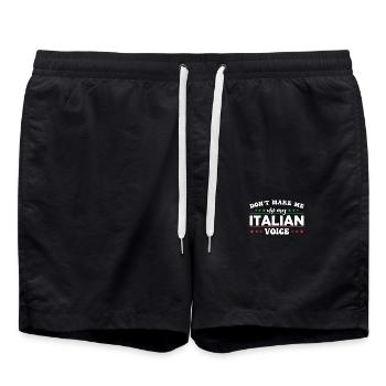 Ne me forcez pas à utiliser ma voix italienne. - Short de bain - noir - Devant - AI Model Male 185 light (185cm)