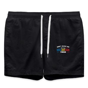 Zwinge Mich Nicht, Meine Moldawische Stimme Zu - Badeshorts - Schwarz - Vorne - AI Model Male 185 light (185cm)