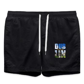 Dublin Irlande Souvenir - Short de bain - noir - Devant - AI Model Male 185 light (185cm)