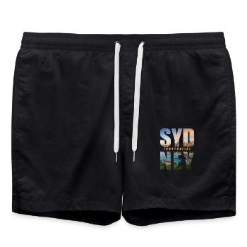 Sydney Australie Souvenir - Short de bain - noir - Devant - AI Model Male 185 light (185cm)