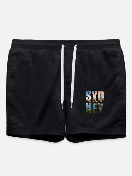 Sydney Australia Souvenir - Swim Trunks - black