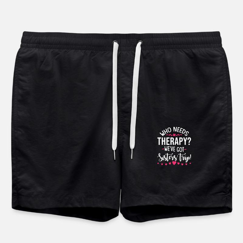 Sisters Holiday Saying - Swim Trunks - black