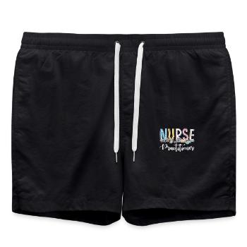 Nurse Practitioner - Badeshorts - Schwarz - Vorne - AI Model Male 185 light (185cm)