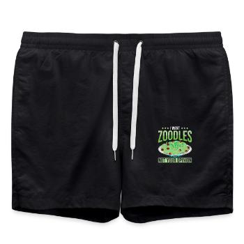 Zoodles Zucchini Pasta Saying - Swim Trunks - black - Front - AI Model Male 185 light (185cm)
