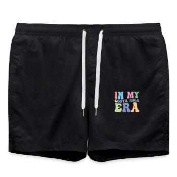 Costa Rica Retro Groovy - Badeshorts - Schwarz - Vorne - AI Model Male 185 light (185cm)