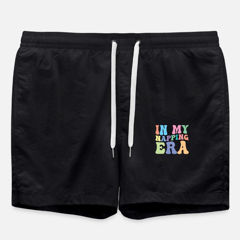 Sleeping Nap Retro Groovy - Swim Trunks - black