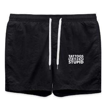 Les tatouages sont stupides - Short de bain - noir - Devant - AI Model Male 185 light (185cm)