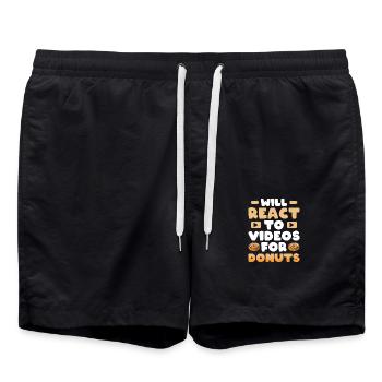 Reaction Streamer Video Reaktion Content Creator - Swim Trunks - black - Front - AI Model Male 185 light (185cm)