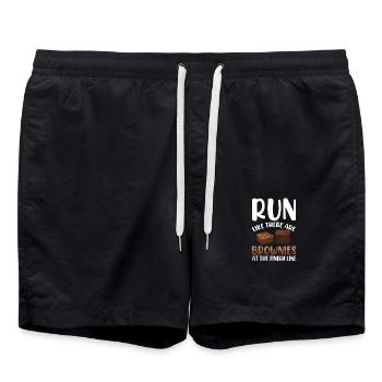 Marathon Marathon Runner Finish Line Saying Funny - Swim Trunks - black - Front - AI Model Male 185 light (185cm)