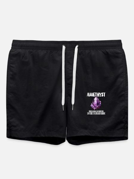 Amethyst Crystal - Swim Trunks - black