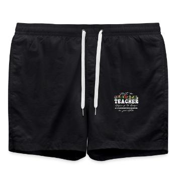 Teacher Funny Flower Classroom Jungle - Swim Trunks - black - Front - AI Model Male 185 light (185cm)