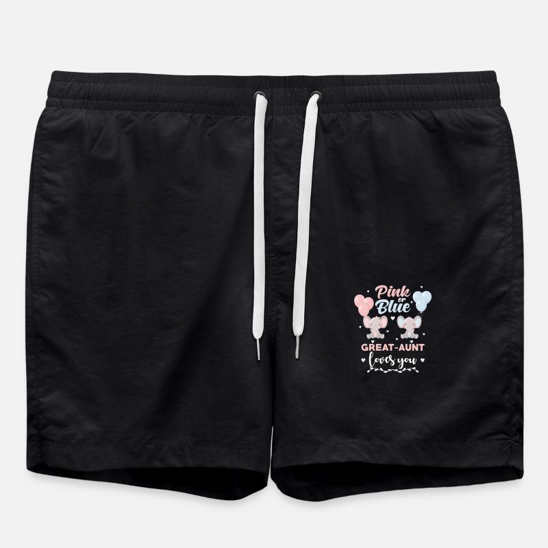 Rosa oder Blau Großtante Elefant - Badeshorts - Schwarz