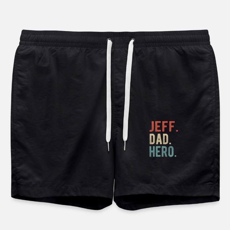 Jeff Dad Hero - Swim Trunks - black