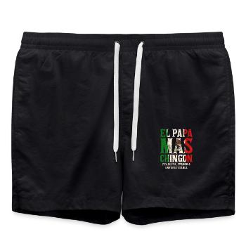 El Papa Mas Chingon - Swim Trunks - black - Front - AI Model Male 185 light (185cm)