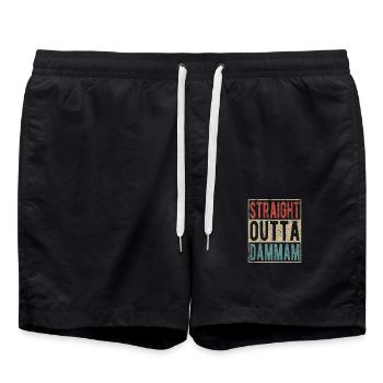 Tout droit sorti de Dammam - Short de bain - noir - Devant - AI Model Male 185 light (185cm)