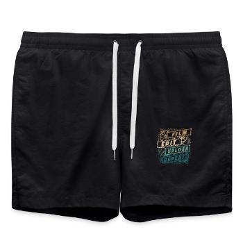 Filmmaker Producer Movie Director Cinematographer - Swim Trunks - black - Front - AI Model Male 185 light (185cm)
