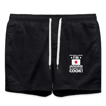 Japanese Cuisine Cook Chef I´m Japanese Of Course - Swim Trunks - black - Front - AI Model Male 185 light (185cm)