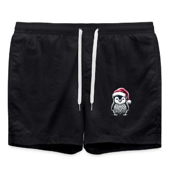 Penguin Santa Cute Christmas - Swim Trunks - black - Front - AI Model Male 185 light (185cm)