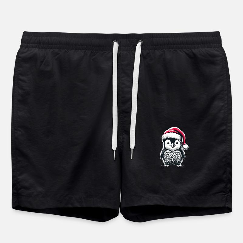 Pingouin Père Noël mignon - Short de bain - noir