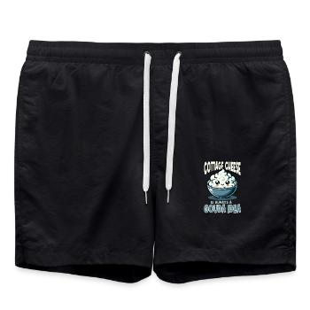 Hüttenkäse Gouda Idee - Badeshorts - Schwarz - Vorne - AI Model Male 185 light (185cm)