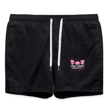 Axolotl Geschenk Liebe Frieden Axolotl - Badeshorts - Schwarz - Vorne - AI Model Male 185 light (185cm)