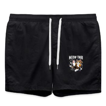 Miaou Chat Thaï - Short de bain - noir - Devant - AI Model Male 185 light (185cm)