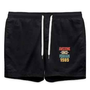 Génial Février 1989 - Short de bain - noir - Devant - AI Model Male 185 light (185cm)