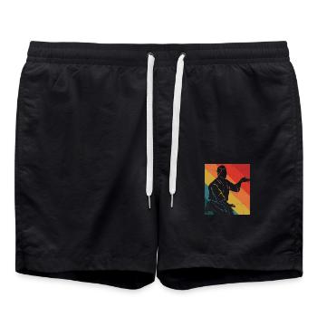 Wing Chun Kung Fu - Short de bain - noir - Devant - AI Model Male 185 light (185cm)