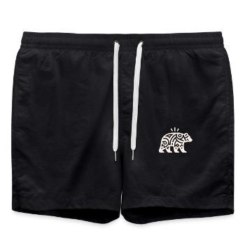 Bär Indianer-Tierkreis - Badeshorts - Schwarz - Vorne - AI Model Male 185 light (185cm)