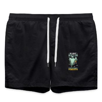 Ghost Hunter Paranormal Investigator Ghosthunting - Swim Trunks - black - Front - AI Model Male 185 light (185cm)