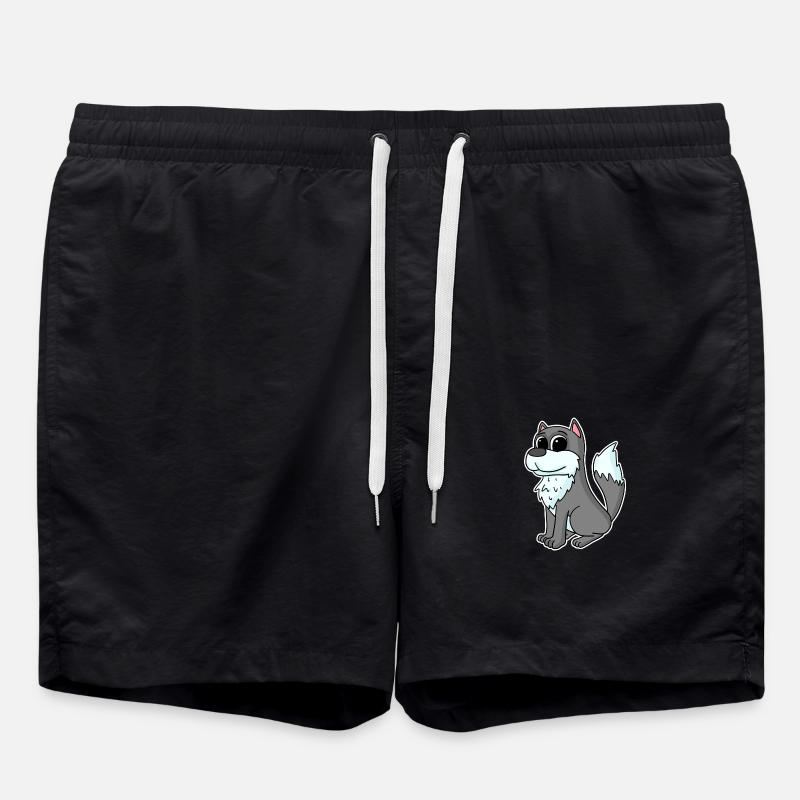 Wolf Animal - Swim Trunks - black