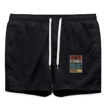 Radiologist Retro Gift - Swim Trunks - black - Front - AI Model Male 185 light (185cm)