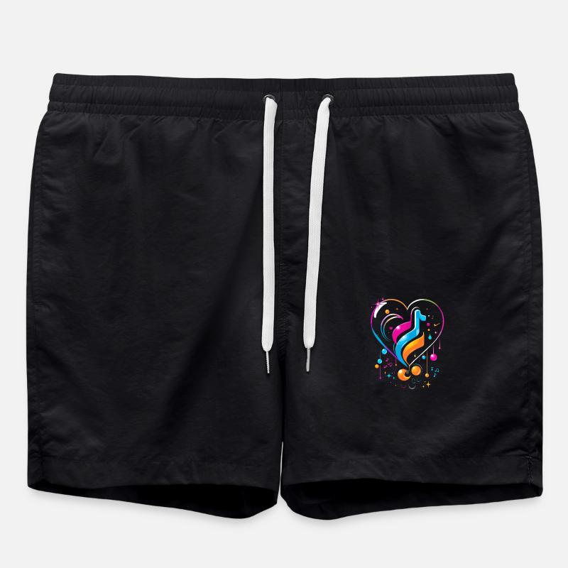 Gaming Musical Heart - Abstract - Swim Trunks - black